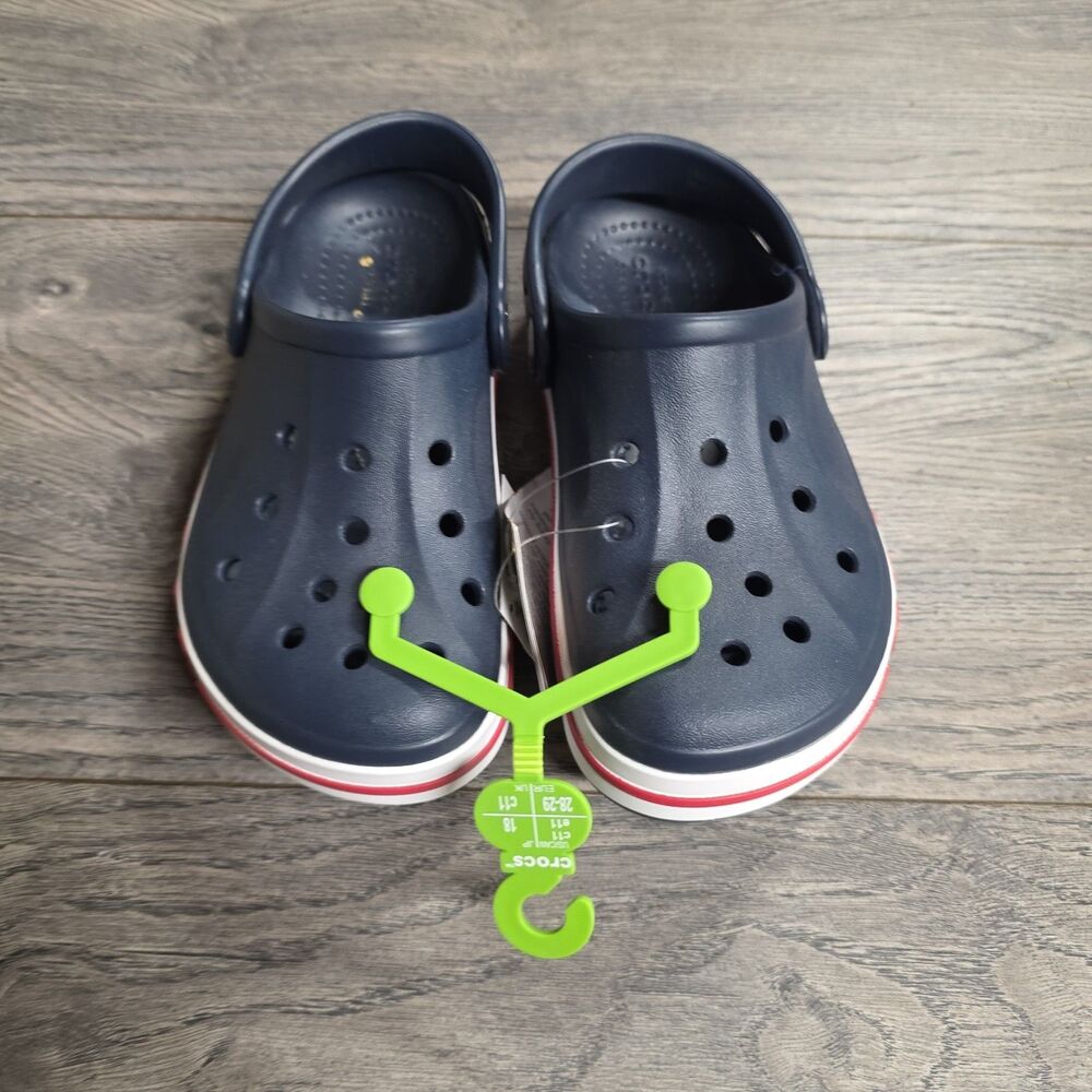 NEW Crocs Unisex Child Bayaband Clog Navy Kids size C11 B873 Slip On - Picture 4 of 5